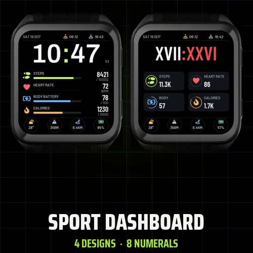 Sport Dashboard watch face preview